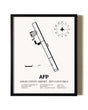 Framed Anson County Airport - Jeff Cloud Field wall art poster in black frame
