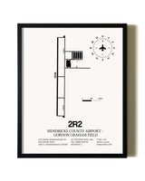 Framed Hendricks County Airport-Gordon Graham Field wall art poster in black frame