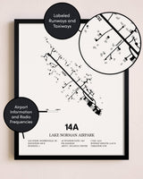 Framed Lake Norman Airpark layout wall art poster