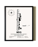 Framed Huntsville Executive Airport / Tom Sharp Jr. Field wall art poster in black frame