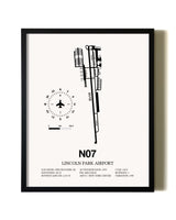 Framed Lincoln Park Airport wall art poster in black frame