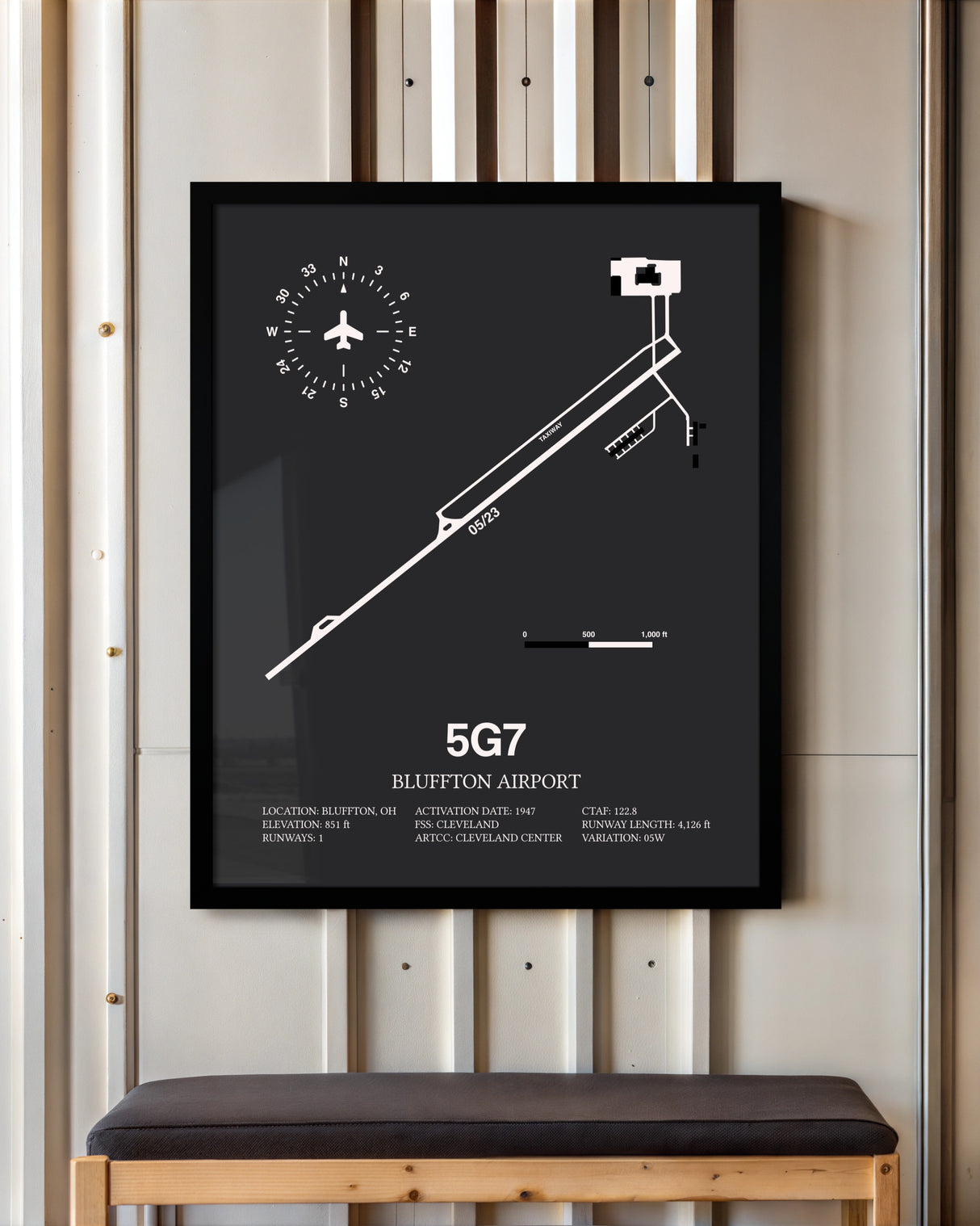 Frame color options for Bluffton Airport Wall Art