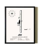 Framed Sallisaw Municipal Airport wall art poster in black frame