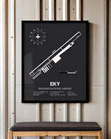 Frame color options for Bessemer National Airport Wall Art