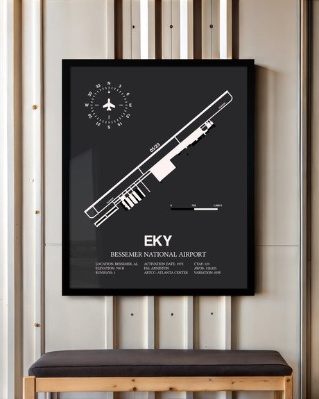 Frame color options for Bessemer National Airport Wall Art