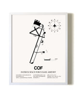 Patrick Space Force Base Airport airport map poster in oak frame