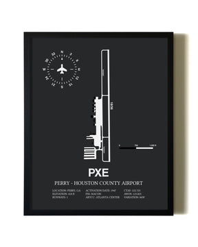 Unframed Perry-Houston County Airport map print poster