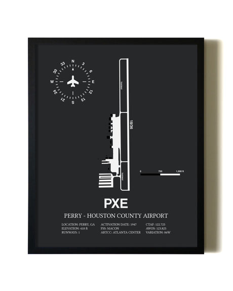 Unframed Perry-Houston County Airport map print poster