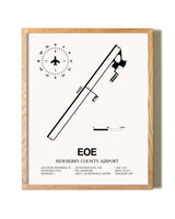 Newberry County Airport framed print in natural wood frame
