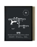 Unframed Orlando Sanford International Airport map print poster