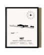 Framed Trenton-Robbinsville Airport wall art poster in black frame