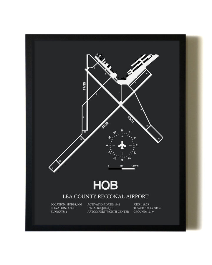 Unframed Lea County Regional Airport map print poster