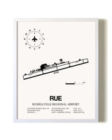 Russellville Regional Airport airport map poster in oak frame