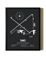 Unframed Smith Field Airport map print poster