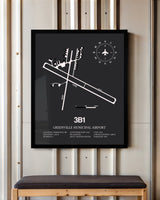 Frame color options for Greenville Municipal Airport Wall Art