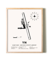Marv Skie-Lincoln County Airport framed wall art in white frame