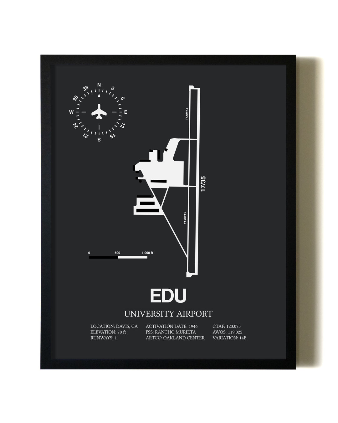 Unframed University Airport map print poster