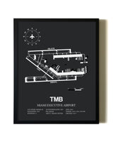 Unframed Miami Executive Airport map print poster