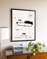 Tipton Airport aviation wall décor in black wood frame