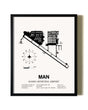 Framed Nampa Municipal Airport wall art poster in black frame