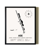 Framed Aspen-Pitkin County Airport / Sardy Field wall art poster in black frame