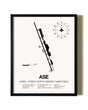 Framed Aspen-Pitkin County Airport / Sardy Field wall art poster in black frame