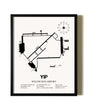 Framed Willow Run Airport wall art poster in black frame