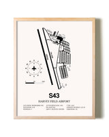 Harvey Field Airport framed wall art in white frame