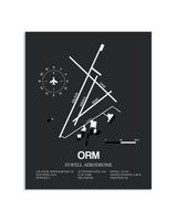 Gray Framed Sywell Aerodrome layout wall art poster