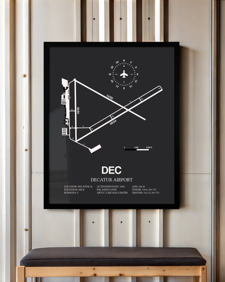 Frame color options for Decatur Airport Wall Art