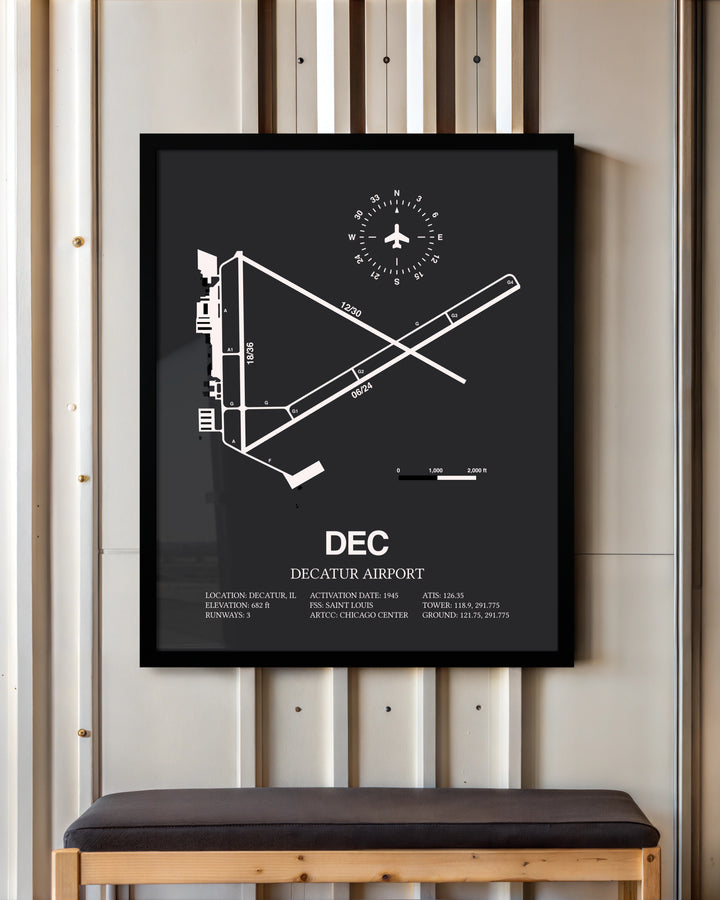 Frame color options for Decatur Airport Wall Art