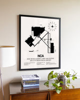 New River Marine Corps Air Station (McCutcheon Field) Airport aviation wall décor in black wood frame
