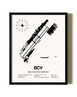Framed Birchwood Airport wall art poster in black frame