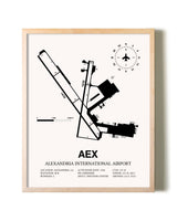 Alexandria International Airport framed wall art in white frame