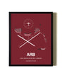 Framed Ann Arbor Municipal Airport wall art poster in black frame