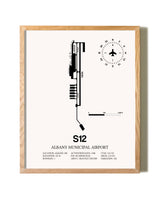 Albany Municipal Airport framed print in natural wood frame