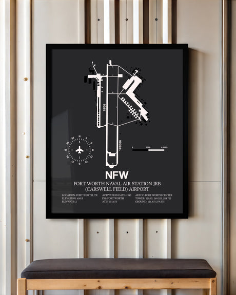 Frame color options for Fort Worth Naval Air Station JRB (Carswell Field) Airport Wall Art