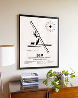 Greater Binghamton Airport / Edwin A. Link Field aviation wall décor in black wood frame