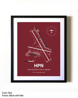 Westchester County Airport aviation wall décor in black wood frame