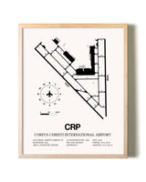Corpus Christi International Airport framed wall art in white frame