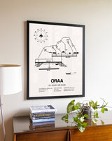 Al Asad Air Base aviation wall décor in black wood frame