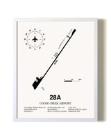Goose Creek Airport airport map poster in oak frame