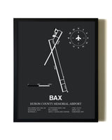 Unframed Huron County Memorial Airport map print poster