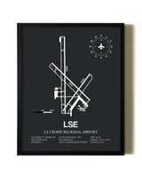 Unframed La Crosse Regional Airport map print poster
