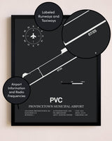Provincetown Municipal Airport poster size comparison chart