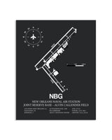 Gray Framed New Orleans Naval Air Station Joint Reserve Base-Alvin Callender Field layout wall art poster