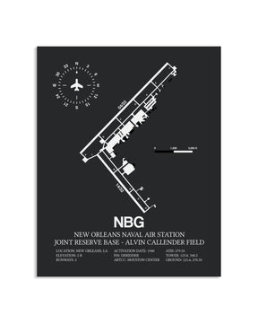 Gray Framed New Orleans Naval Air Station Joint Reserve Base-Alvin Callender Field layout wall art poster