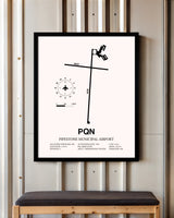 Pipestone Municipal Airport framed poster displayed in an airplane hangar