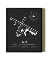 Unframed Atlantic City International Airport map print poster