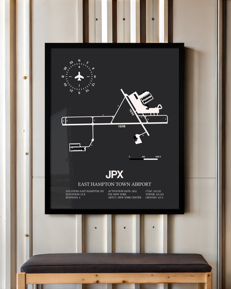 Frame color options for East Hampton Town Airport Wall Art